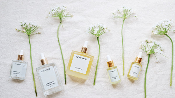 hormone safe skincare by behrhaus with flowers