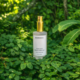 Bottle of Behrhaus fulvic acid barrier biome on a green leafy background