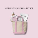 Behrhaus Mother’s Magnesium Gift Set with Rose magnesium oil, bath soak, and pink canvas tote bag – self care Mother’s Day gift