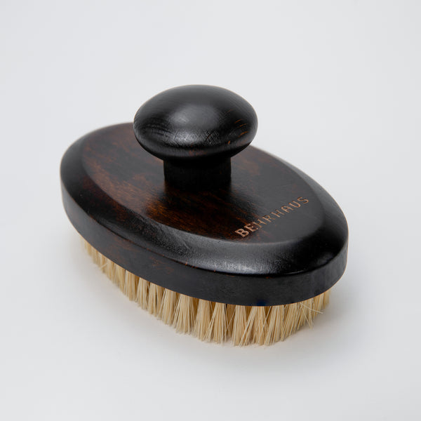 behrhaus dry brush made with dark wood and natural bristles