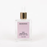 Mini (1 FL OZ ) Behrhaus Rose Magnesium Oil for body, scalp and nails in glass dropper n white background
